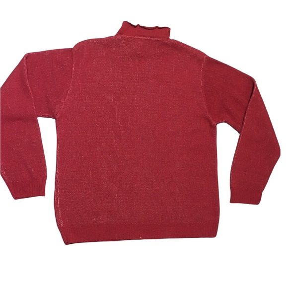 VTG Xmas Santa Sweater Binghamton Knitting Co Inc Made in USA Red XL NWOT - Picture 2 of 12